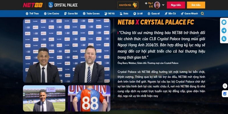 Hướng đi tiếp theo của Crystal Palace và Net88